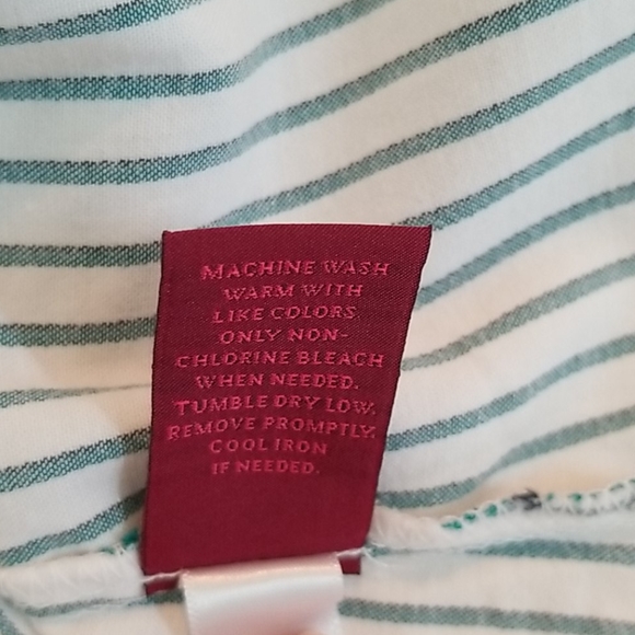 212 Collection green/white striped blouse Sz M - Picture 8 of 8